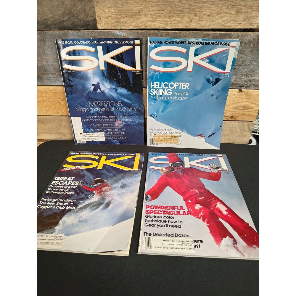 Lot of 4 VTG Magazines - Ski (1981, 1982)